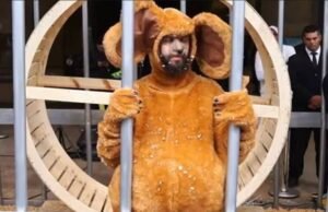 Diogo Defante se veste de rato em gaiola na Paulista – 15/06/2023 – Celebridades