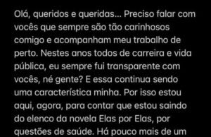 Monica Iozzi abandona novela da Globo por problemas de saúde